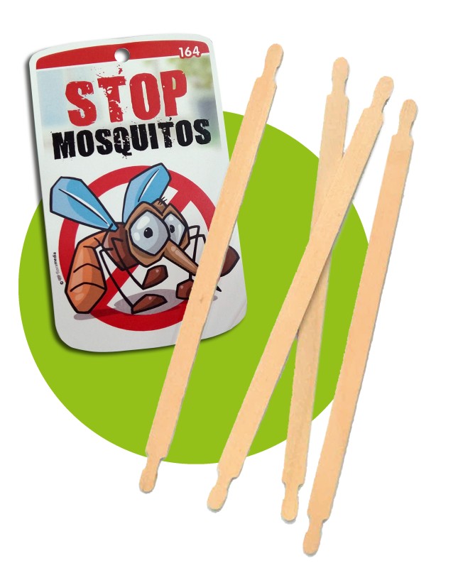 Etiquetas de Stop mosquitos con Twig