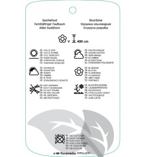 Etichette di Frangula alnus ‘Asplenifolia’ *