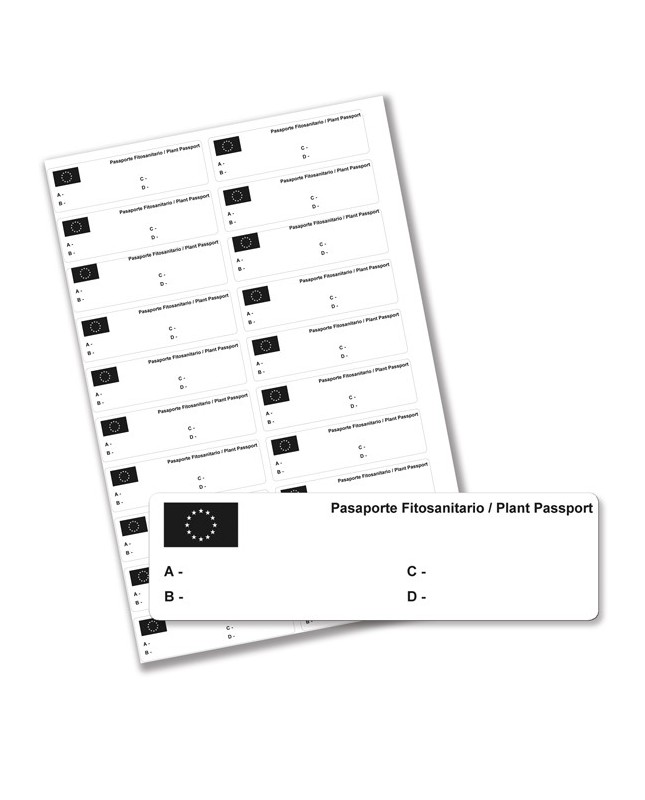 Etiquetas Pasaporte / Blanco (20 etiq. hoja)