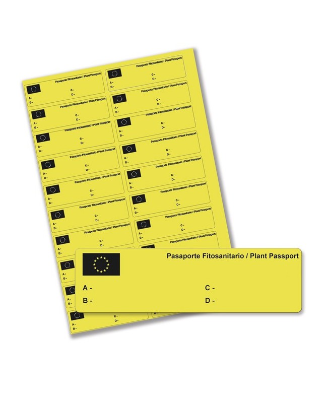 Etiquetas Pasaporte / Amarillo (20 etiq. hoja)